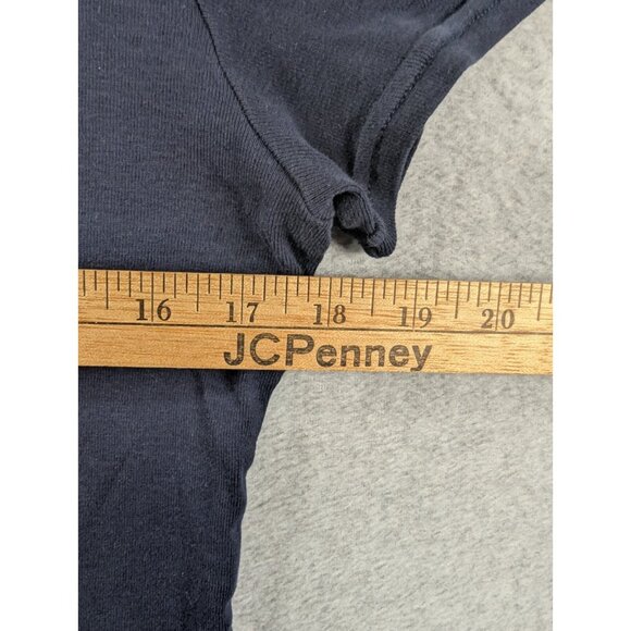 Lauren Ralph Lauren Shirt Womens SZ L Blue Short Sleeve 1/4 Button - Picture 3 of 7